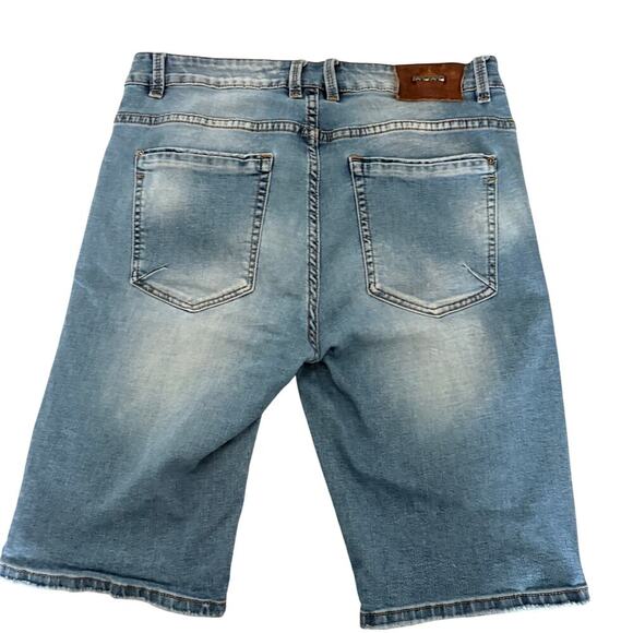 Jean shorts Fang Fang Homme Light Wash Denim Shorts W34 Stretch Designer - Picture 1 of 10